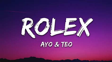 rolling rolex|Ayo & Teo – Rolex Lyrics .